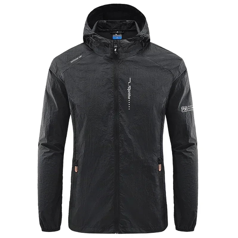 Summer Outdoor Szybki suchy słońce cienki kurtka Mężczyźni wędkarski Rybołówstwo z kapturem sportowy sport Ultra lekkie płaszcze
