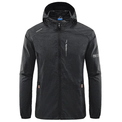 Summer Outdoor Szybki suchy słońce cienki kurtka Mężczyźni wędkarski Rybołówstwo z kapturem sportowy sport Ultra lekkie płaszcze