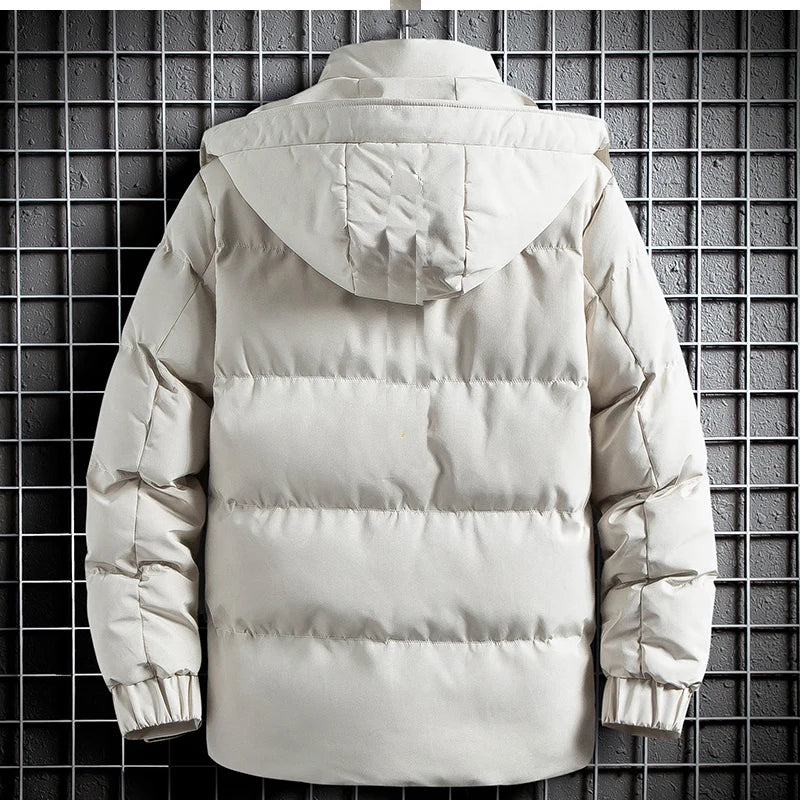 Langhylse Solid Warm Parkas Cardigan Outdoor Men Autumn Winter Jacket Waterproof Hoodie Outerwear Fashion Sportswear Coat Tops