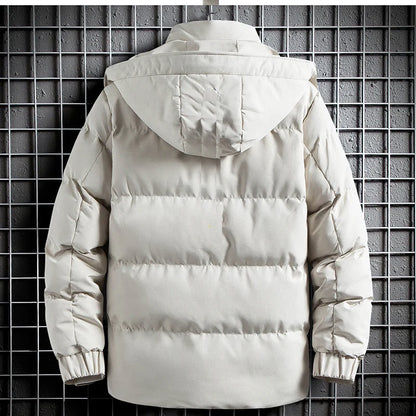 Langhylse Solid Warm Parkas Cardigan Outdoor Men Autumn Winter Jacket Waterproof Hoodie Outerwear Fashion Sportswear Coat Tops