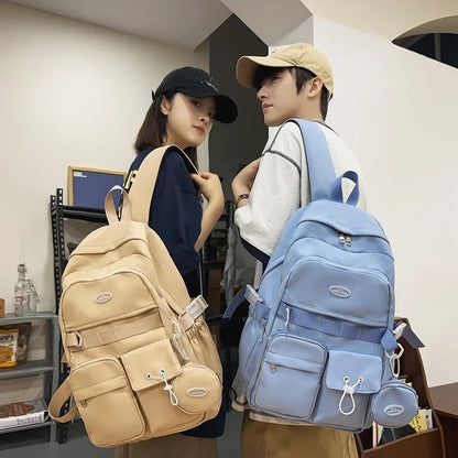 2024 New Multi-pocket Women Backpack High Quality Youth Waterproof Backpacks for Teenage Girls Boys Female School Bag Bagpack