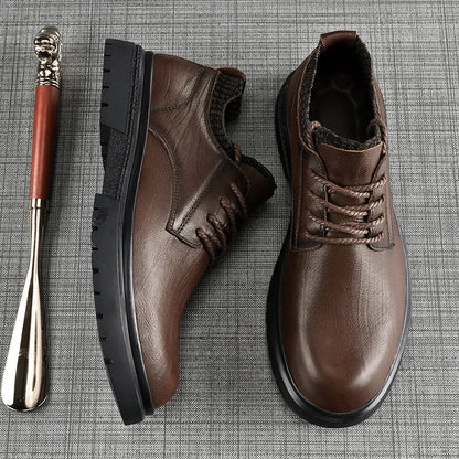 Luxury-style Men's Genuine Leather Casual Shoes Soft Sole Lace-up Oxford Shoes Stylish Formal Dress Footwear Male Business Shoes