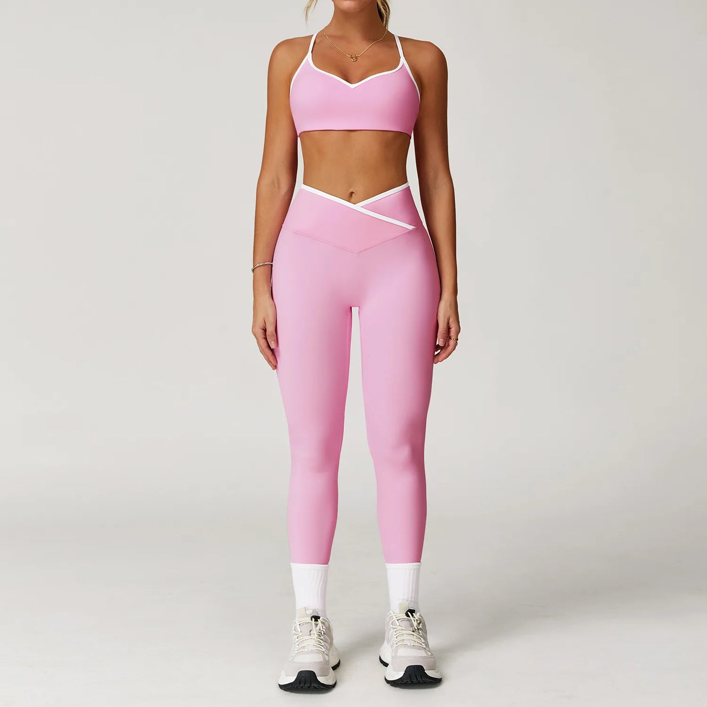 Yoga Set 2 Pieces Workout Clothes Women's Tracksuit Sportswear Gym Clothing High Waist Bell-bottoms Sexy Fitness Bta Sports Suit