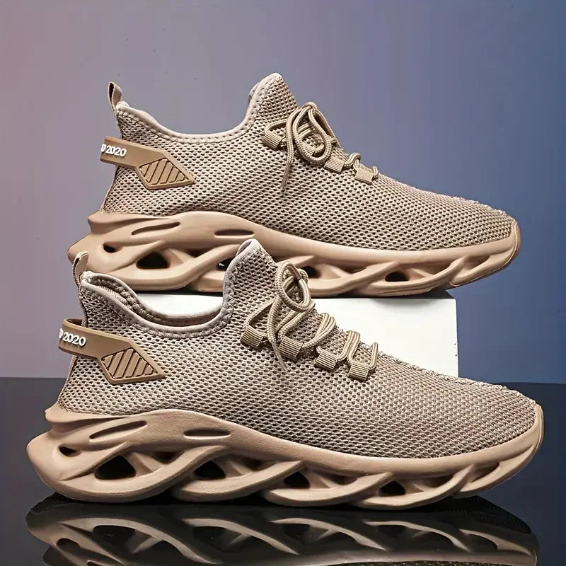 Hombres zapatos deportivos casuales zapatillas transpirables livianas calzado de malla de malla al aire libre