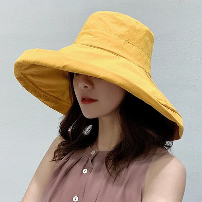 2025 ربيع الصيف القبعة النسائية القبعة البنمية أربعة مواسم الصياد Big Brim Hat