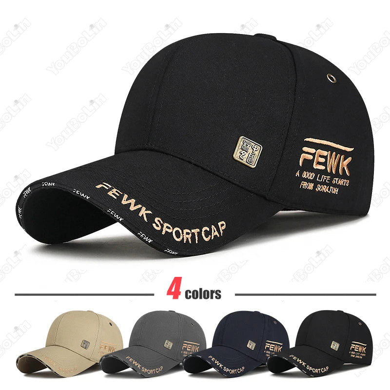 Nuevos hombres de moda mujeres de alta calidad pocos cartas bordadas algodón de algodón ajustable gata de béisbol gorra camionero para papá sombreros de papá