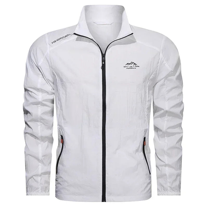 UPF100+ Men Summer Windbreaker Zip Pockets Uv Sun Protection Jackets Breathable Ultra-light Clothes Outdoor Skin Thin Coats Camp
