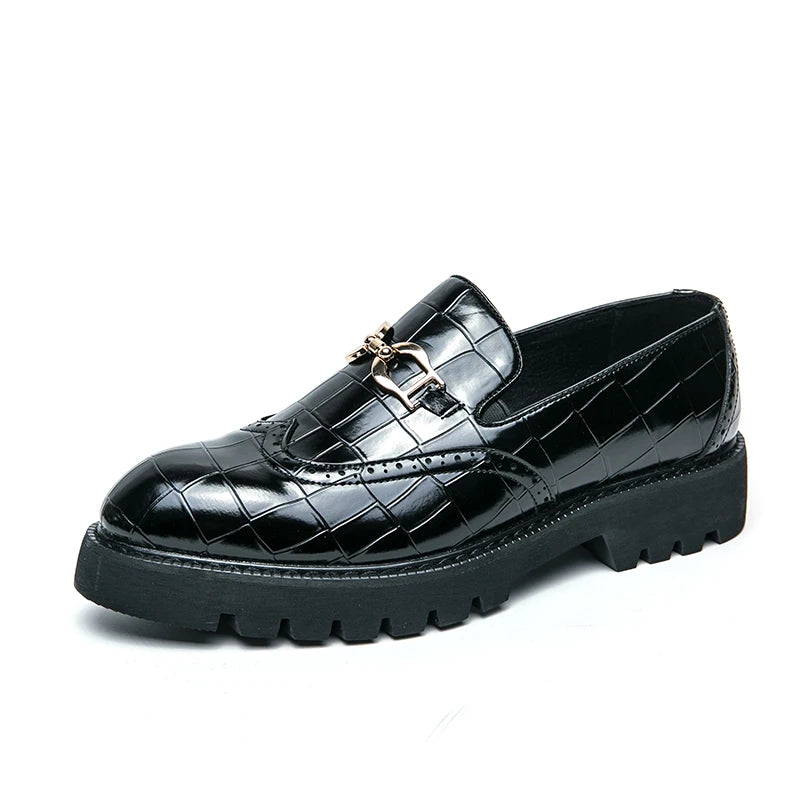 Classic Trends Autumn Outdoor Men's Leather Shoes Platform Oxfords Male Derby Shoes Casual Mens Lace Up Thick Soled Work Shoes