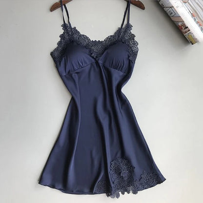Pajamas sexy da donna da notte da camicie da camicino da donna in seta da donna primavera e estate in seta sottili Halter Halter Service Notte Abiti da notte