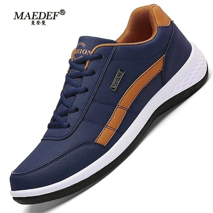 Maedef schoenen voor mannen lederen sneaker waterdichte casual comfortabele heren sneaker veterschoenen gevulkaniseerd man schoenmasculino