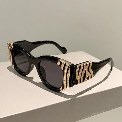 Velké rámové kočičí oční sluneční brýle Ženy módní vintage trendy trendy sluneční brýle punkové nadměrné luxusní značky návrhář značky sexy dámy odstíny