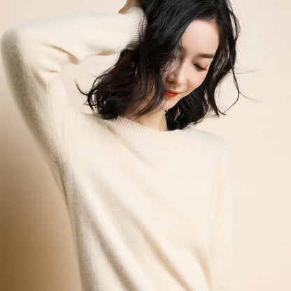 2025 Autumn Winter Sweater Women Long Sleeve O-neck Knit Tops Solid Slim Fit Bottoming Shirt Korean Fashion Pullovers Knitwears