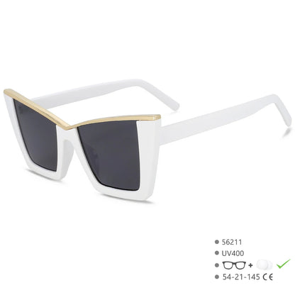 56211 Retro Square Cat Eye Sunglasses Women Popular Sun Glasses Ladies Black Eyeglasses Driver Goggles Uv400 Mirror