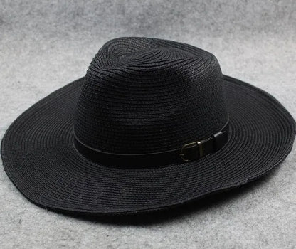 New Extra Large Size 62cm Foldable Jazz Straw Hat Men and Women Summer Beach Lanyard Sunscreen Outdoor Sports Sun Hat Wholesale