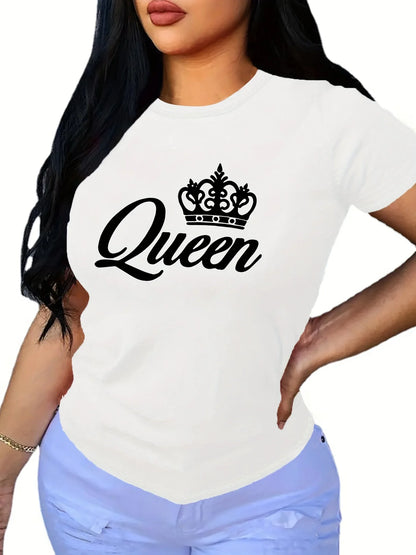 Women's T-shirt Casual Black Short Sleeved Printed Loose Top Design Clothes  Clothing O-Neck Casual Female Tops Street