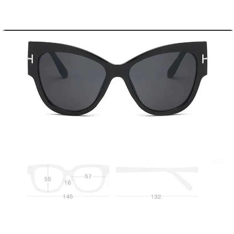 New Trend Sunglasses T Line Retro Large Frame Sunglasses Fashion Women's Sunglasses