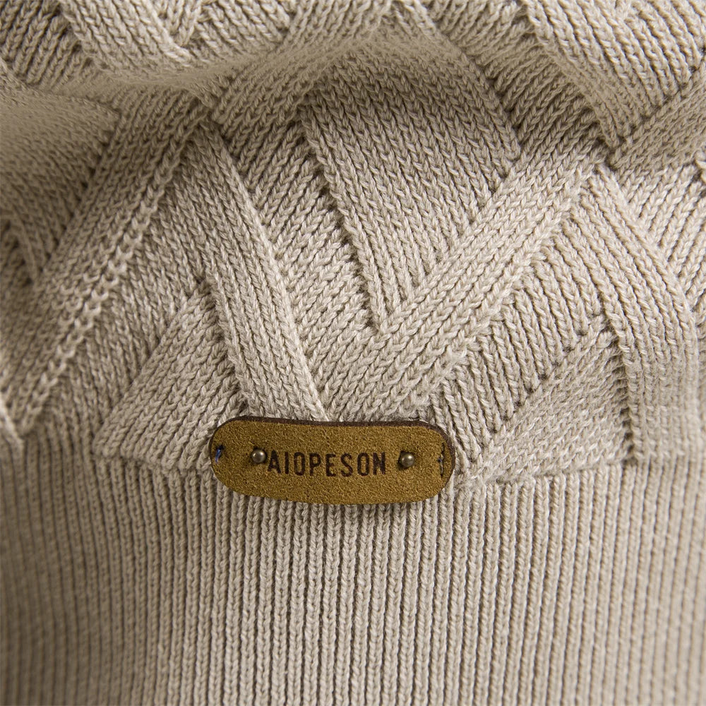 Aiopeson Argyle Basic Men Bullers Color Couleur O Neck à manches longues Male Plafonnée Male Male de mode Hiver Nouveaux pulls chauds pour les hommes