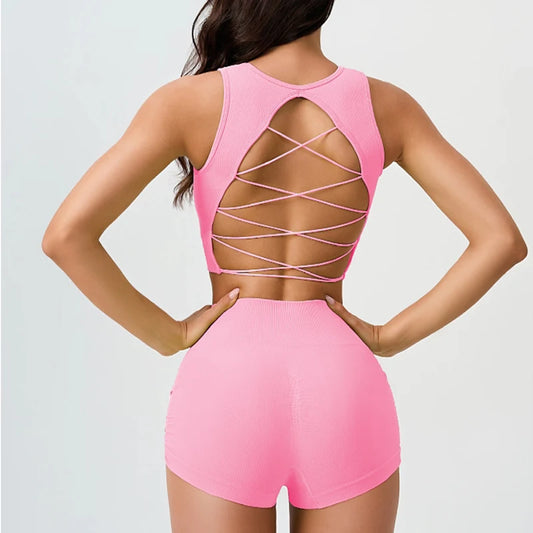 Seamless High Waist Leggings Set Tracksuit for Women Yoga Sets Sportswear Workout Set Sports Bra Gym Yoga Set Fitness Clothing