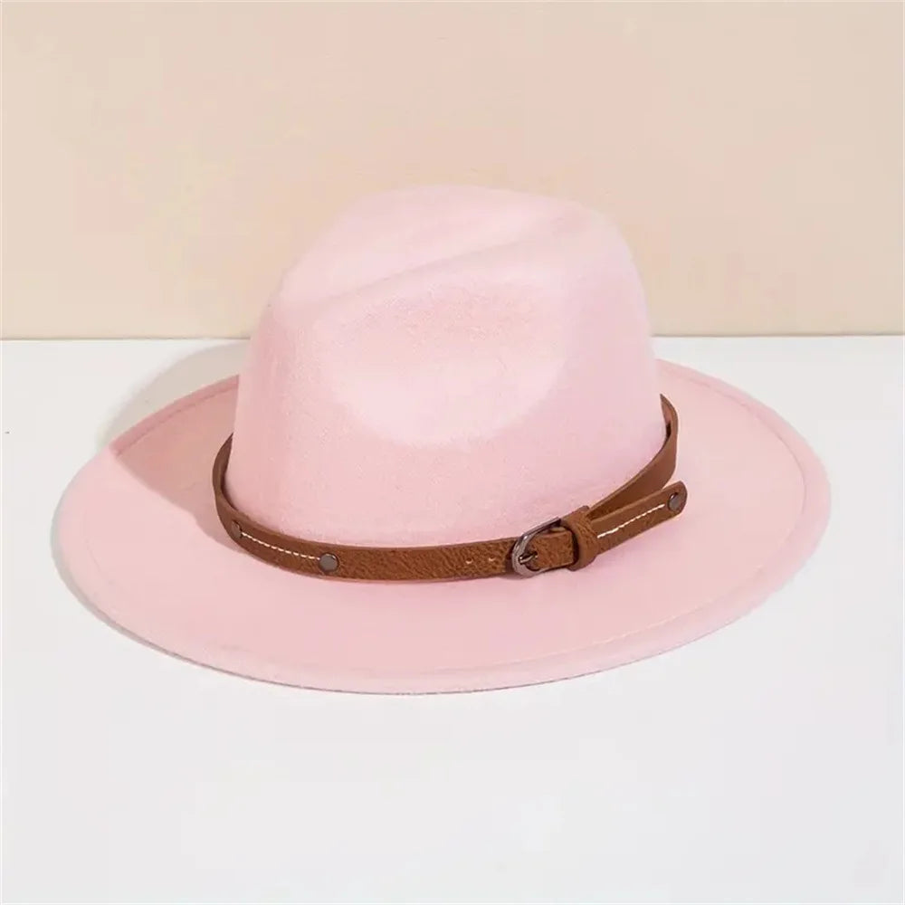 NEWWool Fedora Hat For Women Men Winter Autumn Fashion Church Jazz Hats Viking British Flat Brim Felt Hat Outdoor Casual Fedoras