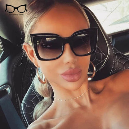 2024 New Vintage Fashion Women Shades Trending Men Gradient Sun Glasses Shades UV400 Glasses Oversized Cat Eye Sunglasses