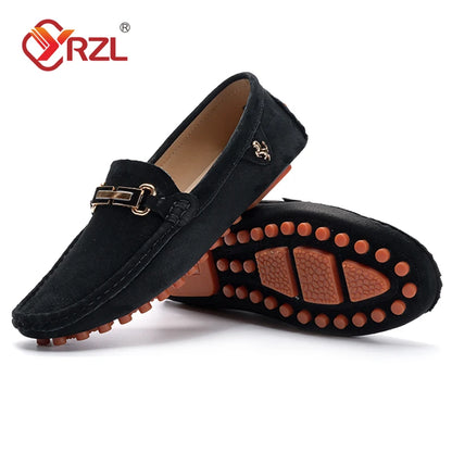 Yrzl Loafers Men iso koko 48 Pehmeä ajo-mokkasiinit Korkealaatuiset asunnot aitoja nahkakengät miehet liukuvat mokkanahkaa miehille
