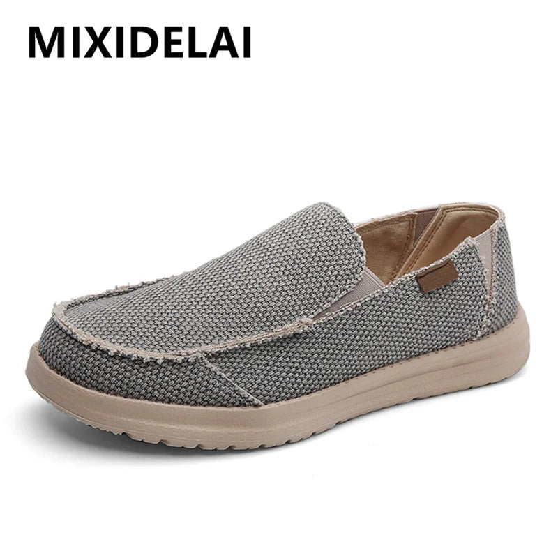 Summer Denim Canvas Uomini Scarpe casual traspiranti Sneaker non slittanti per estesi comodi scarpe da guida comodi mocassini da uomo di grandi dimensioni 39-47