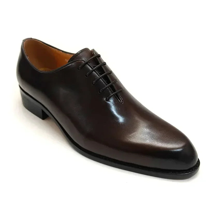 NYE MENNERS LÆRSKO Håndlaget høykvalitets uformell Oxford Business Work Shoes Black Coffee Lace-Up komfortabel mann sko