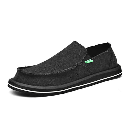 2025 Ny forår Håndlavet lærred afslappet mænd sko design mode sneakers mand loafers åndbare lave top flade sko blød kørsel