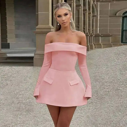 Avrilyaan Button Backless Bodycon Short Sexy A-line Dress Women Nightclub Party Dress Long Sleeve Mini Autumn Dress Vestidos