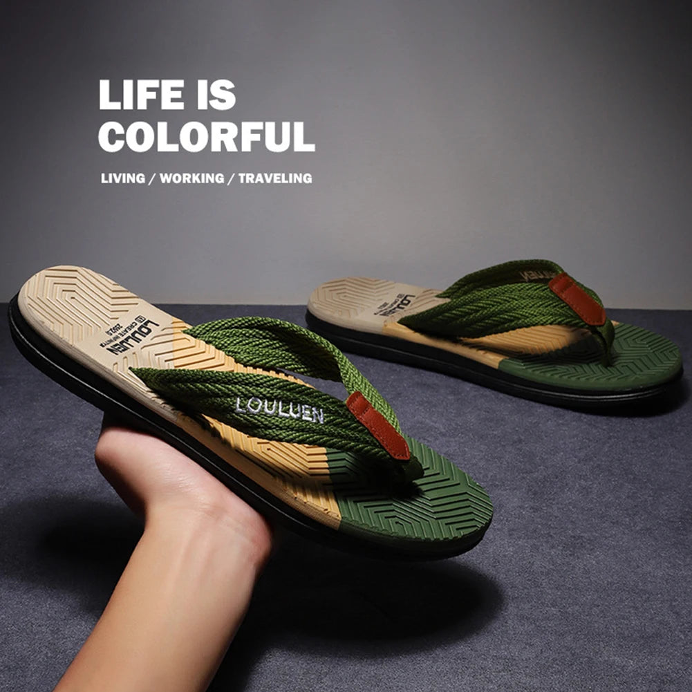 2024 Nýr tískumaður flip flops úti sumarströnd inniskór fyrir karla frjálslegur flip flops ekki miði skór inniskór karl