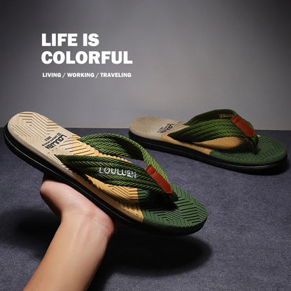 2024 Nýr tískumaður flip flops úti sumarströnd inniskór fyrir karla frjálslegur flip flops ekki miði skór inniskór karl