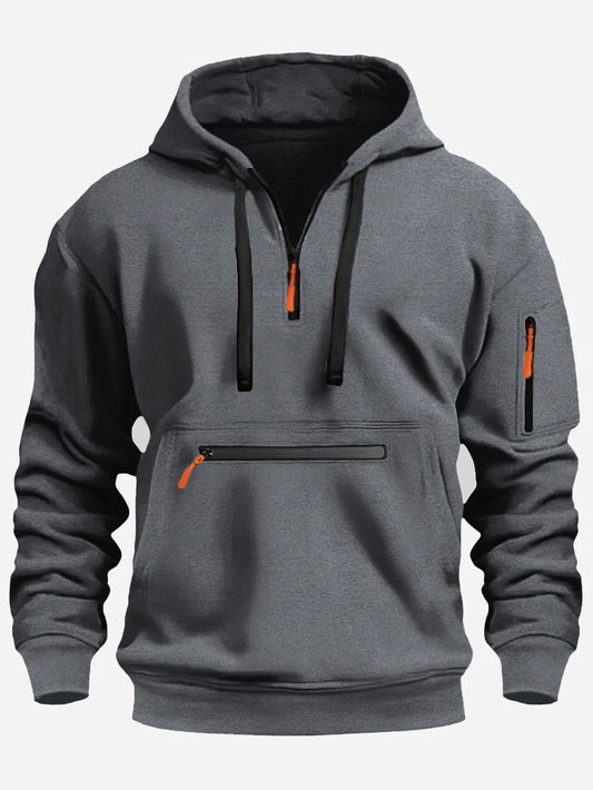 2025 New Multi Pocket Zipper Fleece Hooded Casual Shirt for Men and Women Plus Size Loose Pullover Fashion Sweatshirt top S-XXXL