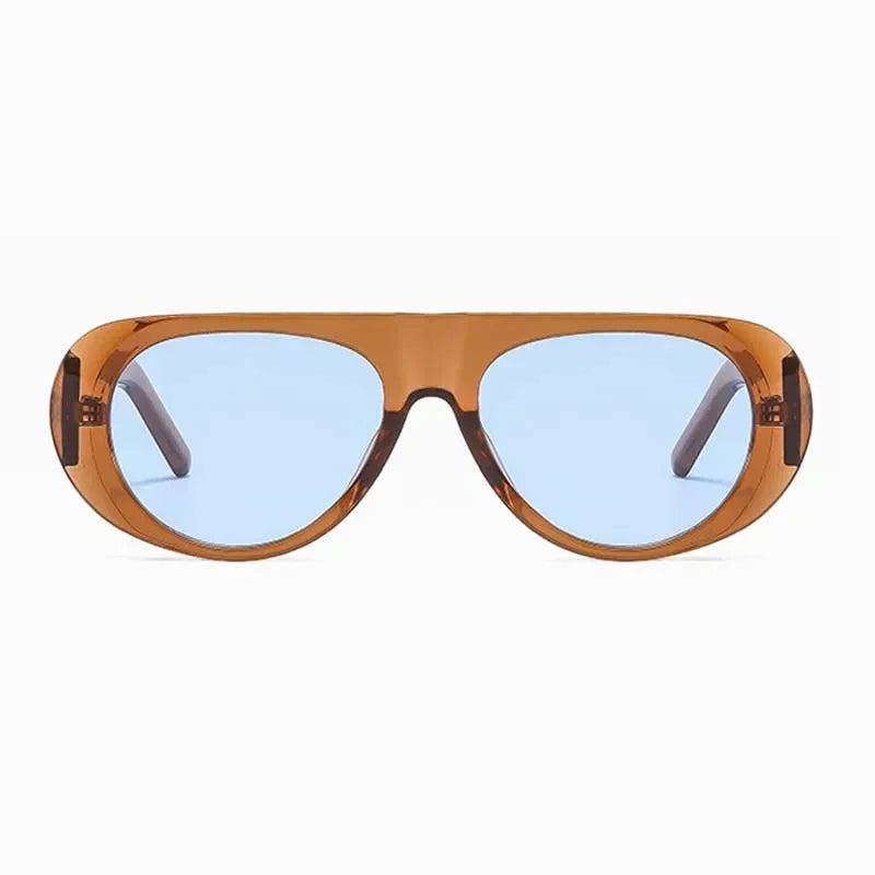 New Oval Sunglasses Women Men Stylish Brand Designer Geometric Sun Glasses Female Male Plastic Big Frame Outdoor Eyewear