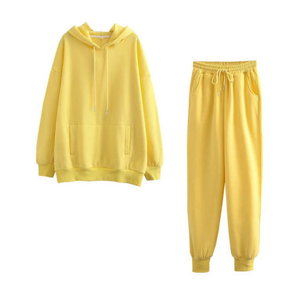 Žene tracksuit casual kapuljače dukserice hlače set salon nošenje sportskog odijela 2pcs jesenska zimska odjeća s kapuljačom zgužvane setove