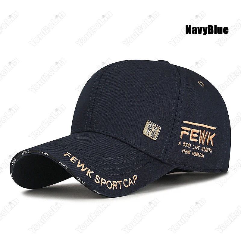 Nuevos hombres de moda mujeres de alta calidad pocos cartas bordadas algodón de algodón ajustable gata de béisbol gorra camionero para papá sombreros de papá