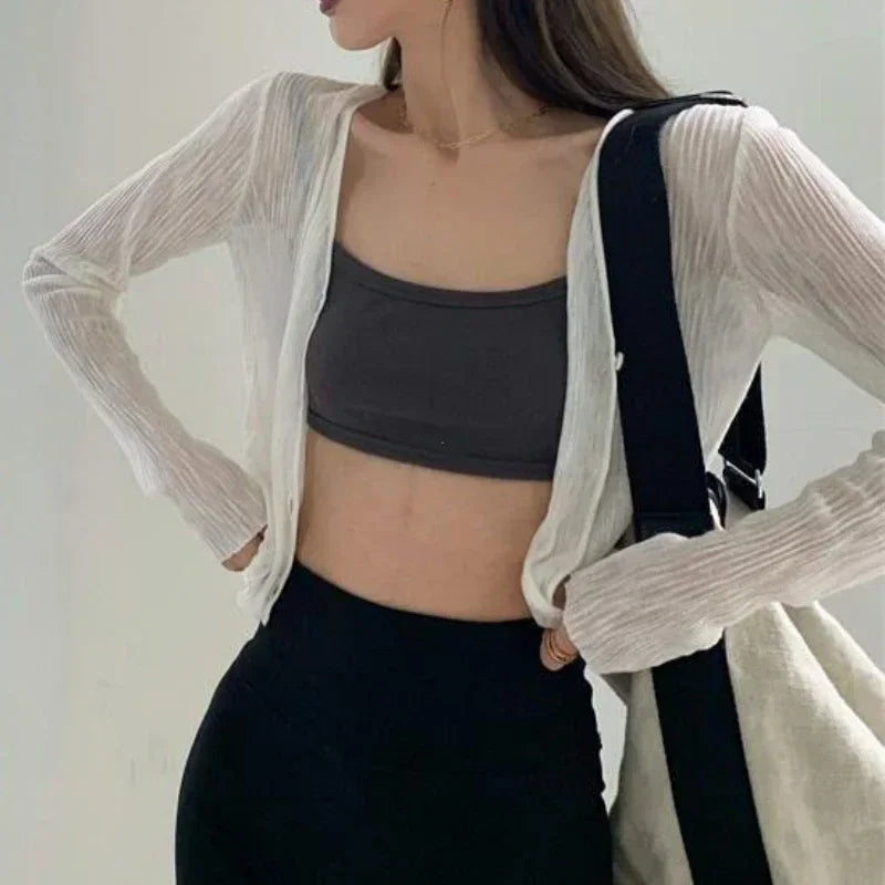 Protetor solar feminino Cardigan-deco