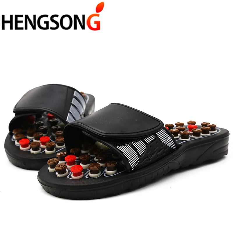 Akupoint massasje tøfler massasje sko for føtter unisex hjemme flip flop helsehjelp roterende føtter kinesisk akupressur