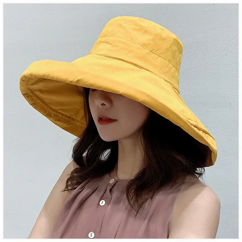 2025 ربيع الصيف القبعة النسائية القبعة البنمية أربعة مواسم الصياد Big Brim Hat