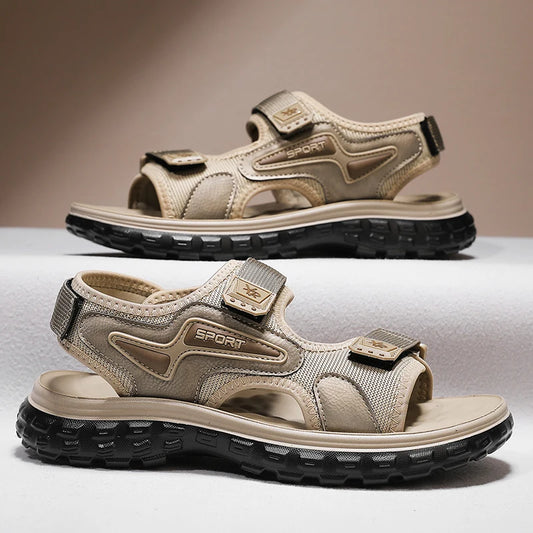 New Men's Sandals 2024 Summer Outdoor Casual Beach Shoes Lightweight Anti-Slip Roman Sandals Comfortable Men's Flip Flop Sandals