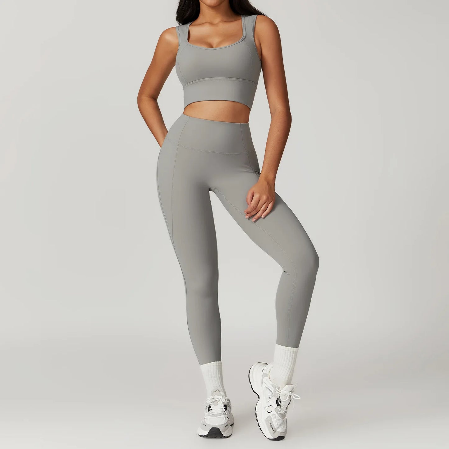 Women's Clothes 2pcs Gym Yoga Suit Sports Set Workout Tracksuit Breathable Sexy Bra Fitness Bell-bottoms Leggings Athletic Wear