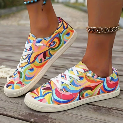 Kvinnors avslappnade sneakers, mode espadrilles, mjuka sulor, slip-on design, utskrifter, kvinnors skor, vår, sommar, höst, inomhus