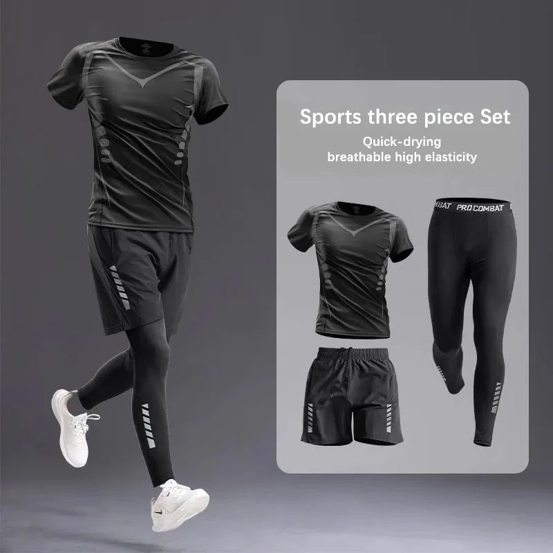 All -Season -Sportbekleidung Set/Anzug - Trainingsanzug für das Laufen ， Radfahren, Fitness und Wandern ， Fitnesskleidung, Joggen ， Boxen ， 5 PCs
