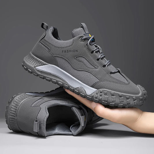 2025 Fall New Man Casual Shoes Gray Lightweight Anti Slip Running Shoe Canvas Men Mesh Breathable Walking Sneakers Flat Footwear