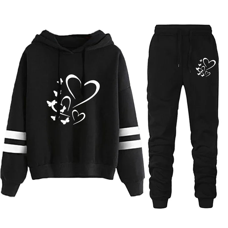 Casual herfst winterkwaliteit comfort joggen vrouwen tracksuit dagelijkse buitenkap kap