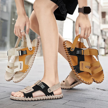Classic Handmade Men's Sandals 2024 Summer New Fashion Slippers Outdoor Casual Non-slip Beach Shoes Flip-flops for Men