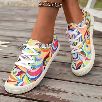 Kvinnors avslappnade sneakers, mode espadrilles, mjuka sulor, slip-on design, utskrifter, kvinnors skor, vår, sommar, höst, inomhus