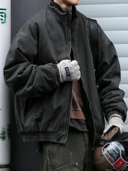Chaqueta de vellón polar vintage japonesa hombres invierno chaqueta gruesa de alta calidad