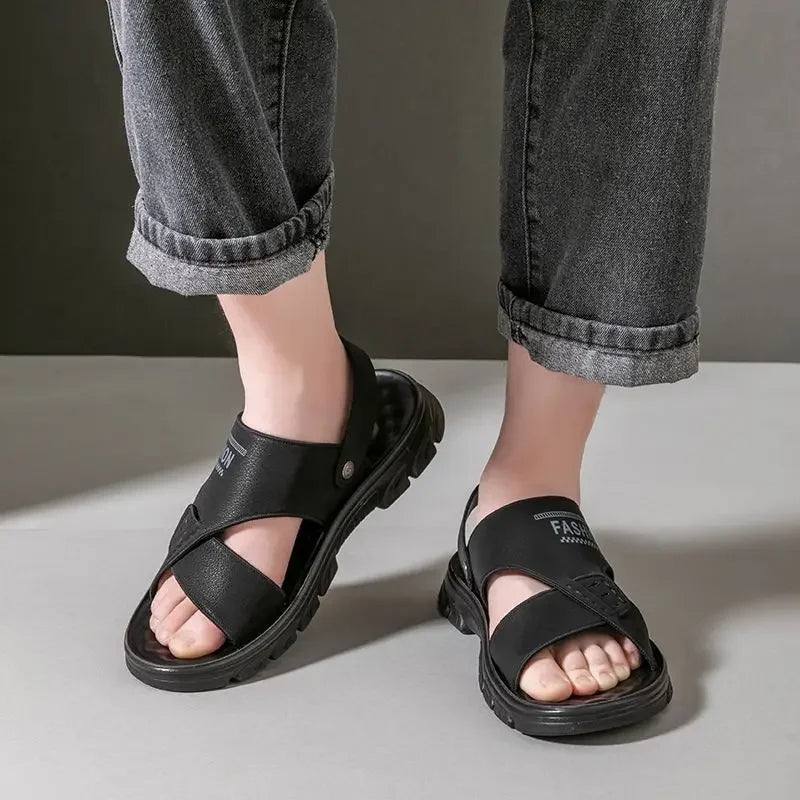 Beach Shoes for Men Non-slip Big Size Luxury 2025 Stylish H Clearance Sale New Arrival Fashion Breathable Adult Eva Man Sandals