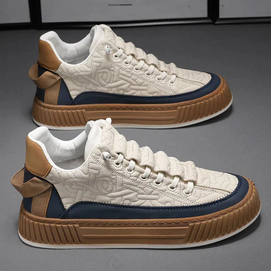 NOWOŚĆ ZWIĄZANE MĘŻCZYZN Casual Sneakers Modne światło Niepoślizg luksusowe marki męskiej sneakers Designer Wygodne męskie buty na desce