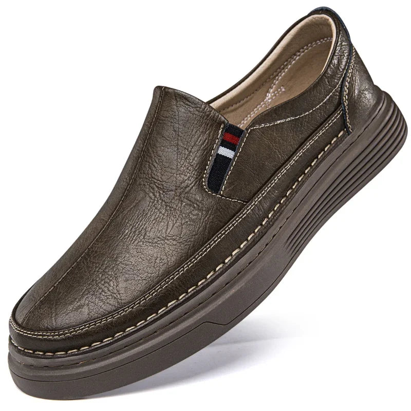 Spring Outdoor Oxford Shoes Comfortable Massage Soles Casual Shoes Men's Loafers High Quality Flat Sole Genuine Leather Shoes